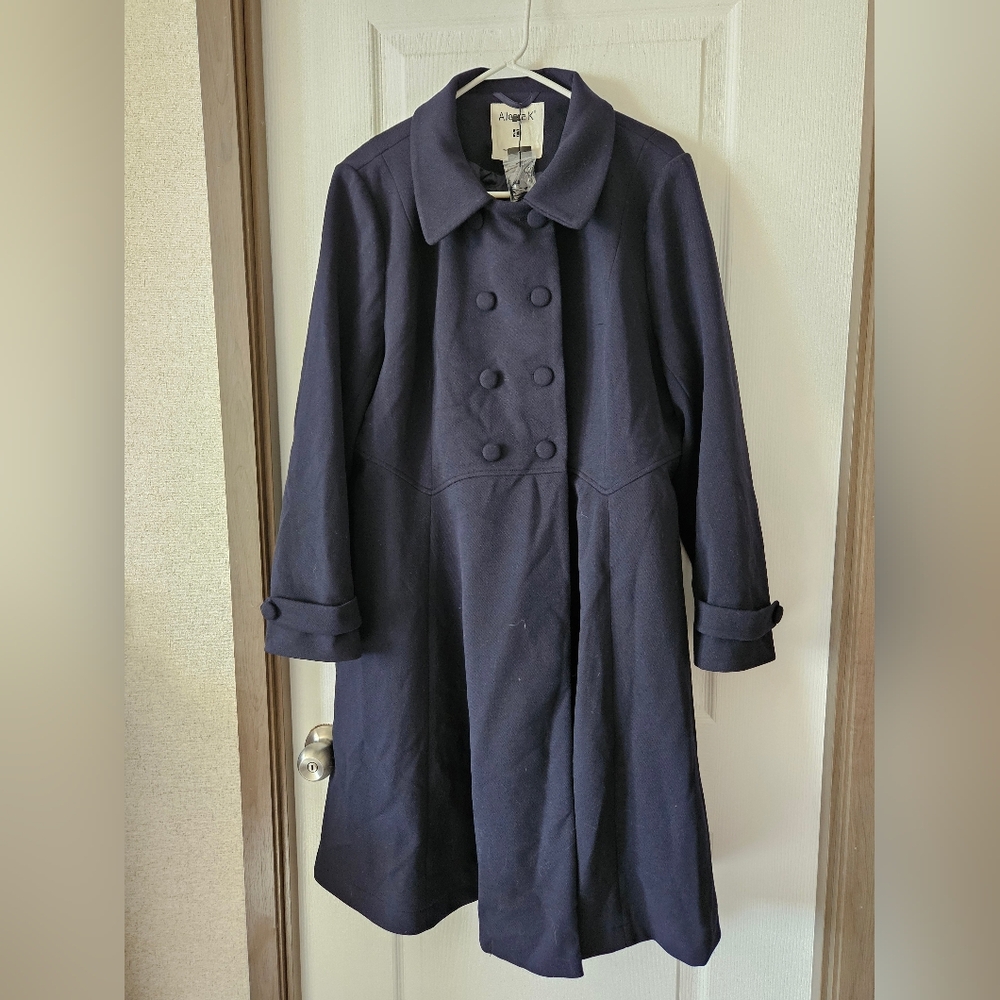 Allegra K Dark Blue Elegant Coat